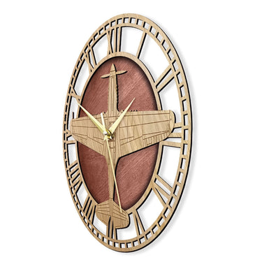 P-40 WARHAWK WOODEN WALL CLOCK THE AVIATOR